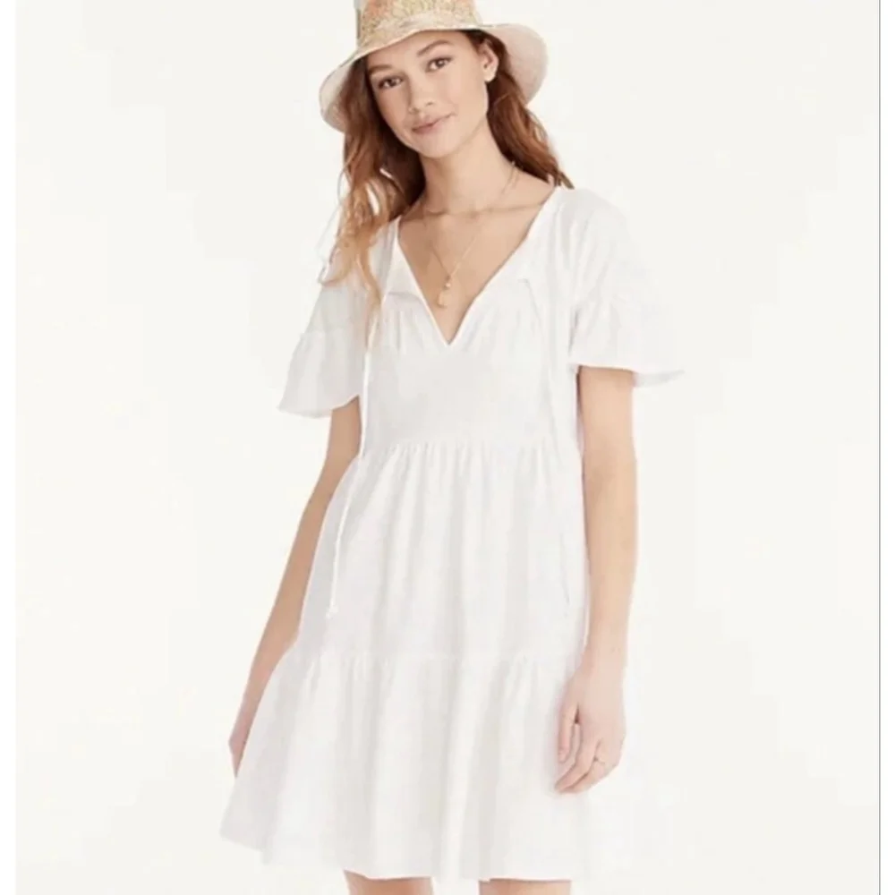 J.crew Broken-in jersey tiered mini dress